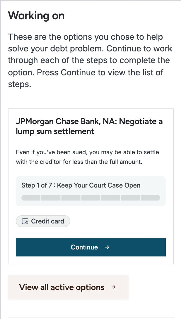Screenshot of a Dashboard page