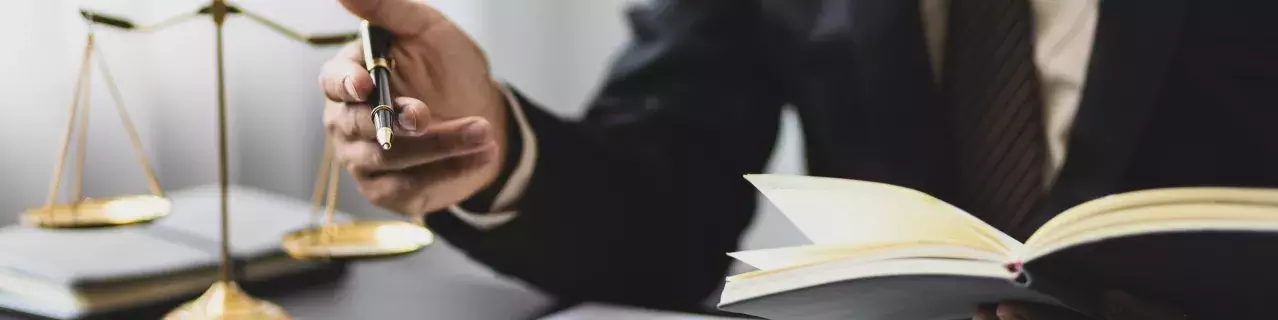 A lawyer at a desk