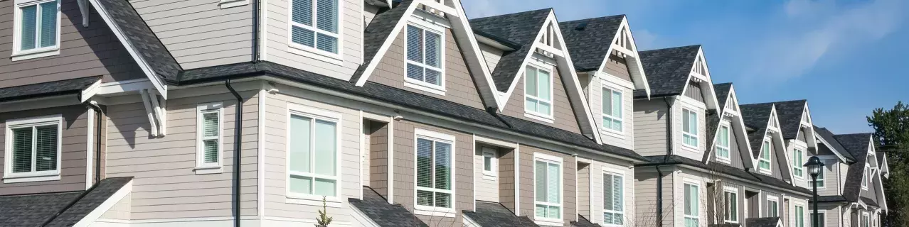 A picture of townhomes.