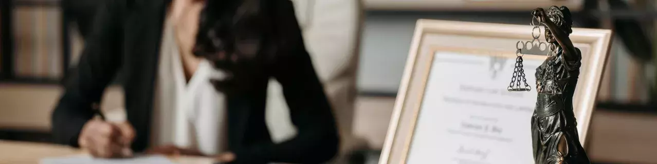 A lawyer working at their desk.