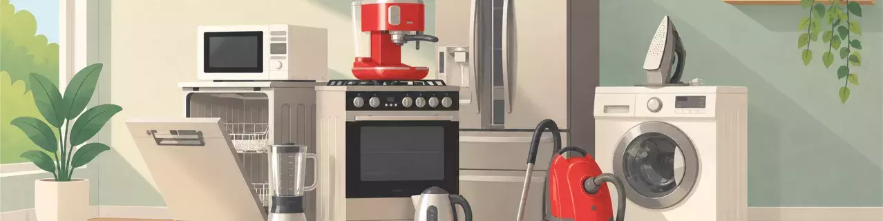 Collection of major kitchen appliances