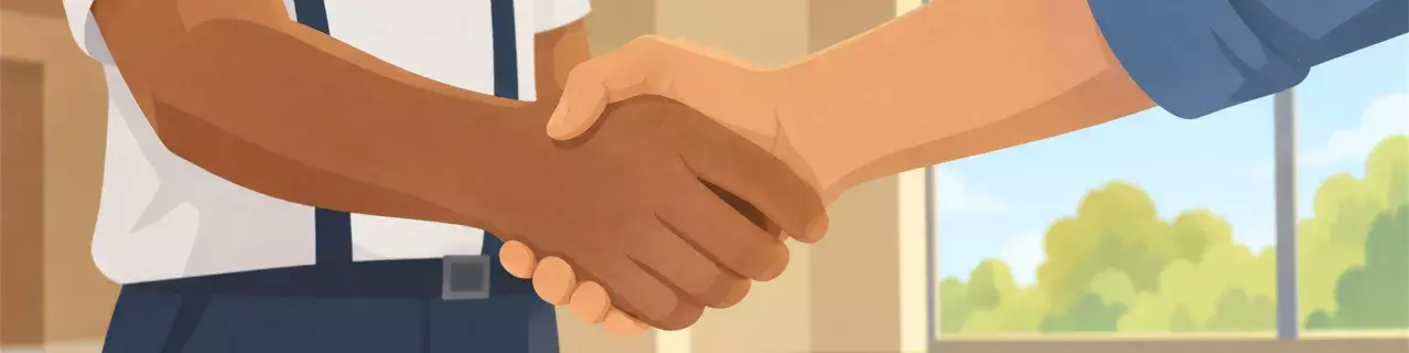 Two people shaking hands