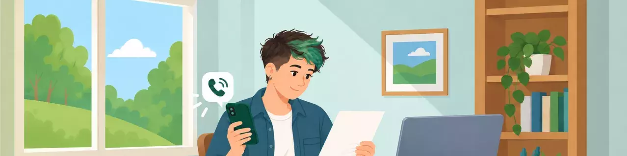 Person reviewing debt collection notice at desk