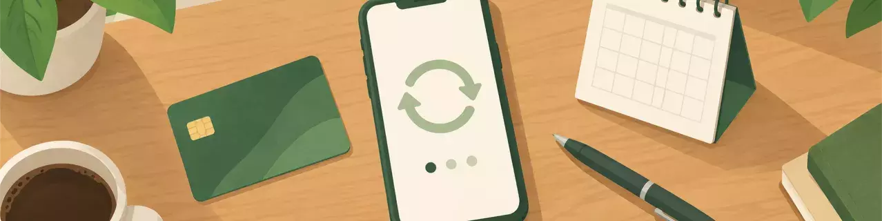 Phone with payment screen beside bank card