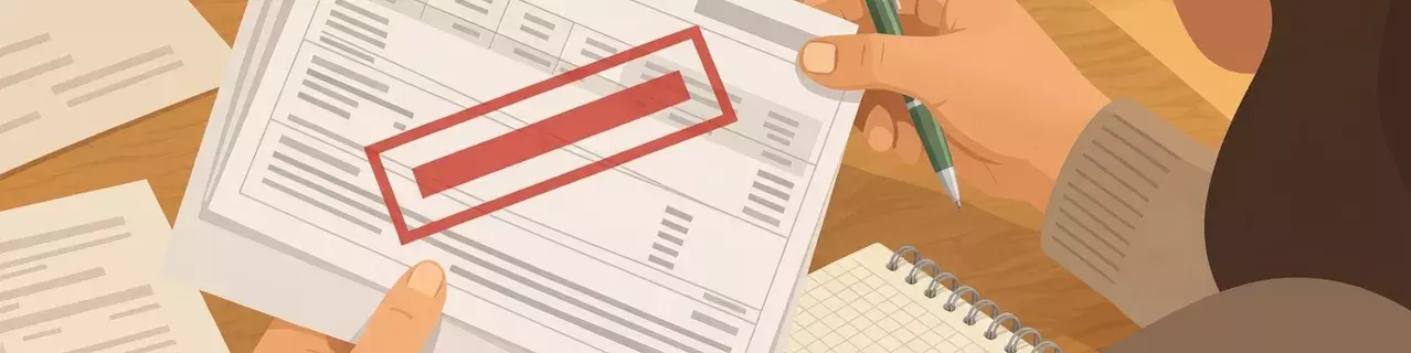 Person reviewing financial papers at a desk
