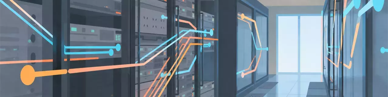 Server racks in modern data center