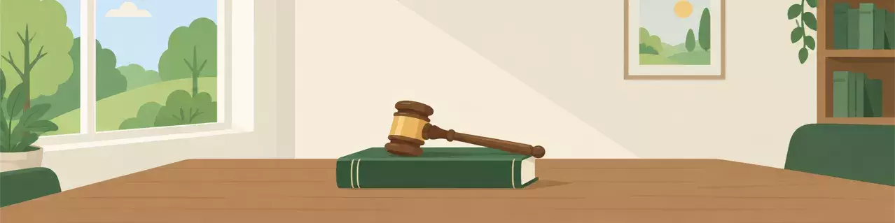 Judge's gavel resting on legal paperwork