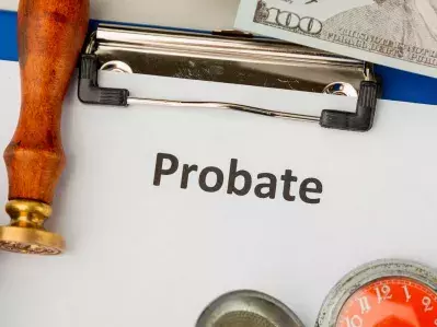 A probate file on a desk.