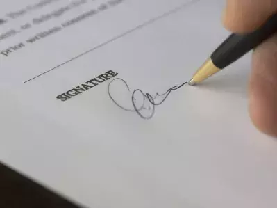 A person signing an agreement