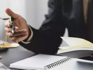 A lawyer at a desk