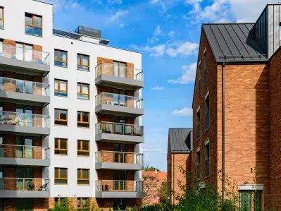 A photo of an apartment building