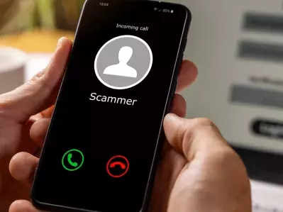 An incoming scam call on a cell phone