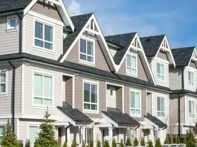 A picture of townhomes.