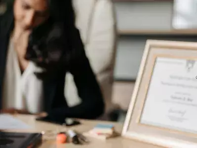 A lawyer working at their desk.