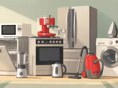 Collection of major kitchen appliances