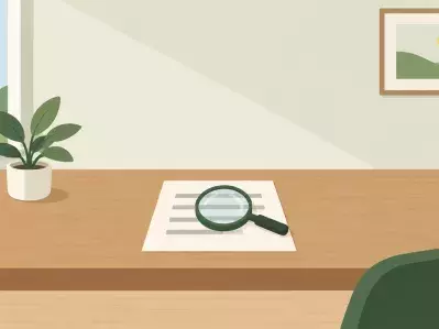 Magnifying glass resting on financial papers