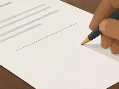 Hand signing legal agreement document
