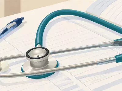 Stethoscope and pen on medical forms