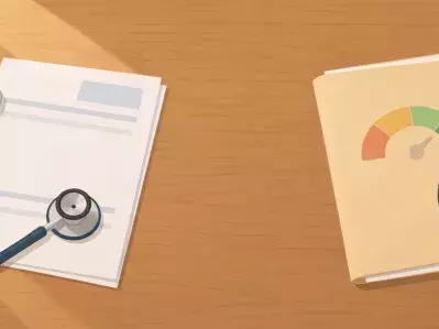 Medical papers with stethoscope and credit report