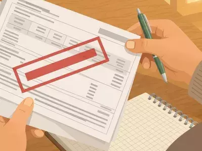 Person reviewing financial papers at a desk