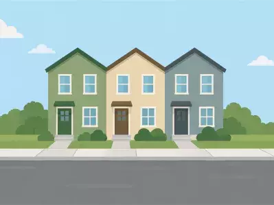 Row of residential townhomes
